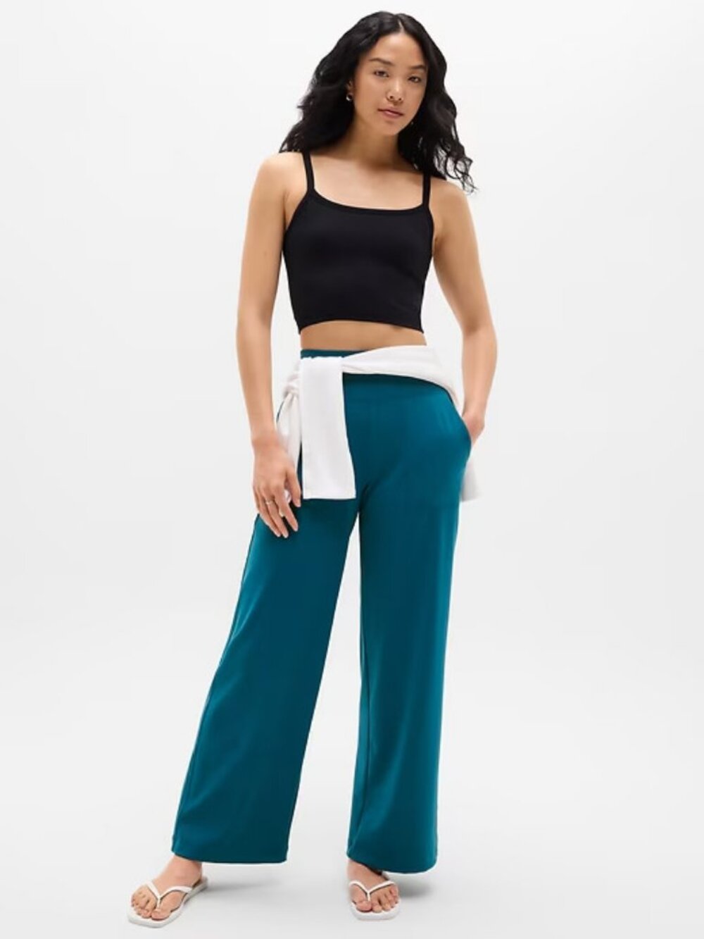 Athleta PS Petite Small Venice High Rise Wide Leg Pant NWT! Coastal Teal #982868
